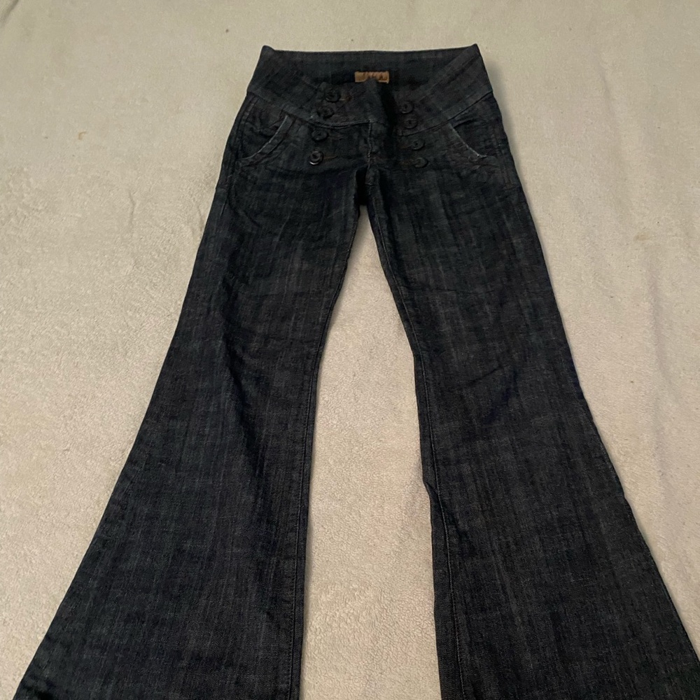 See Thru Soul flared button down Jeans!!